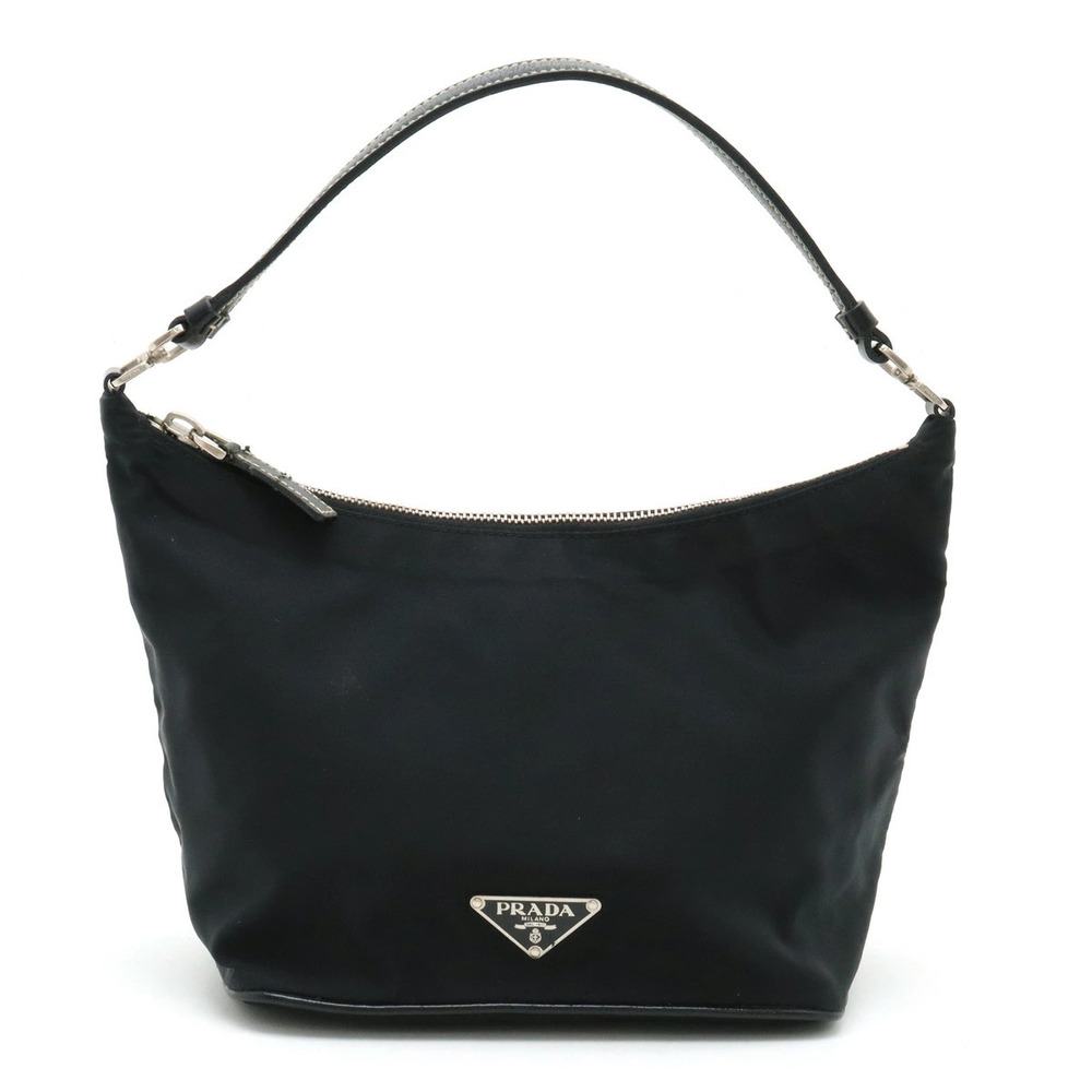 Prada Accessory Pouch Clutch Handbag Bag Leather NERO Black